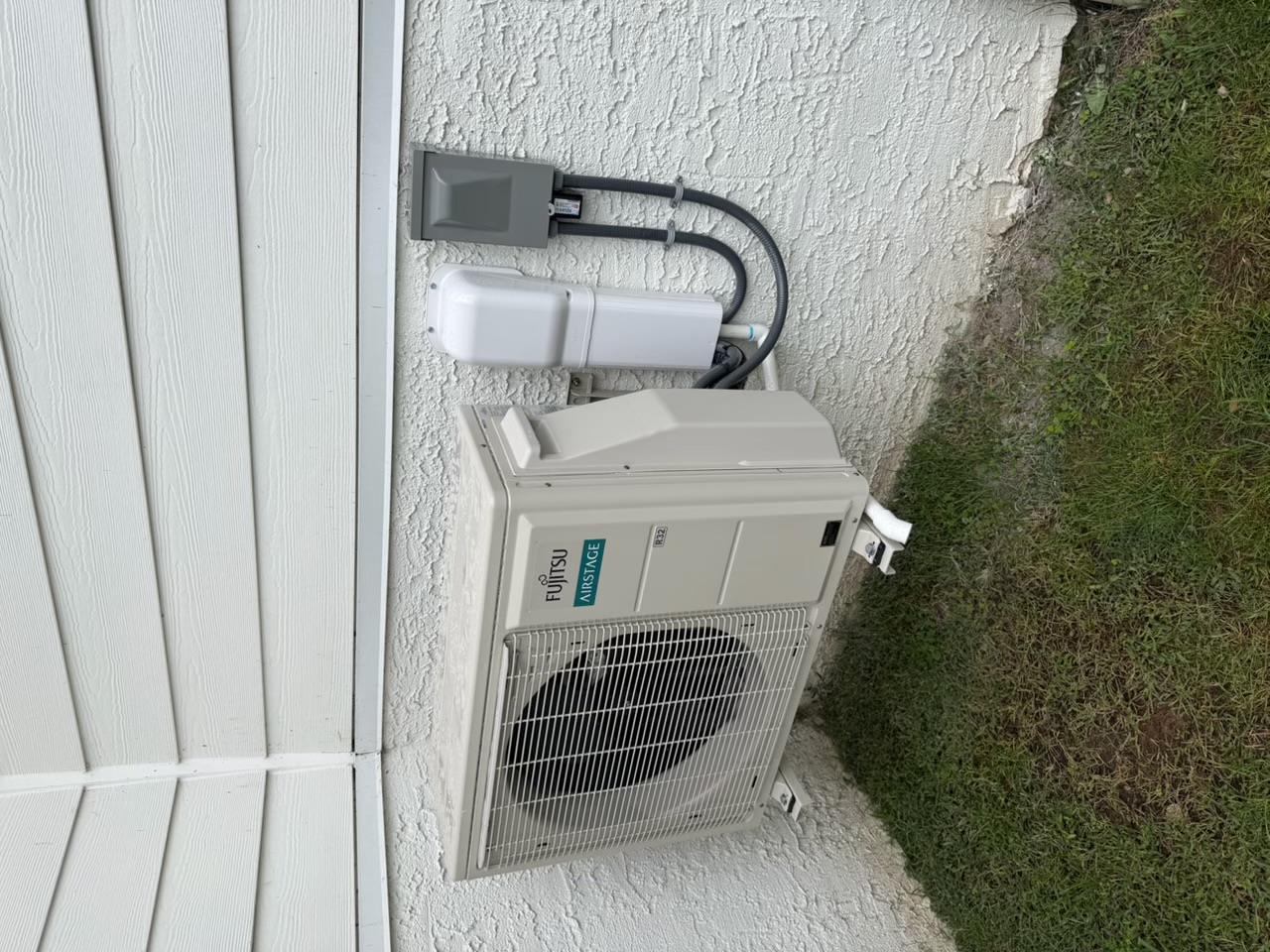 Fujitsu AIRSTAGE mini-split outdoor unit installed for a home theater in West Chester Pennsylvania